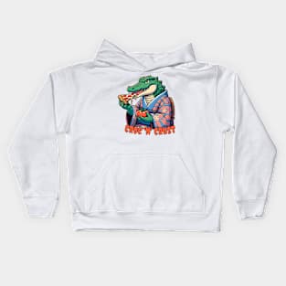 Pizza crocodile Kids Hoodie